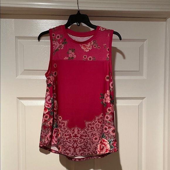 Active USA Tops - Johnny Was Pink Floral Tank Top